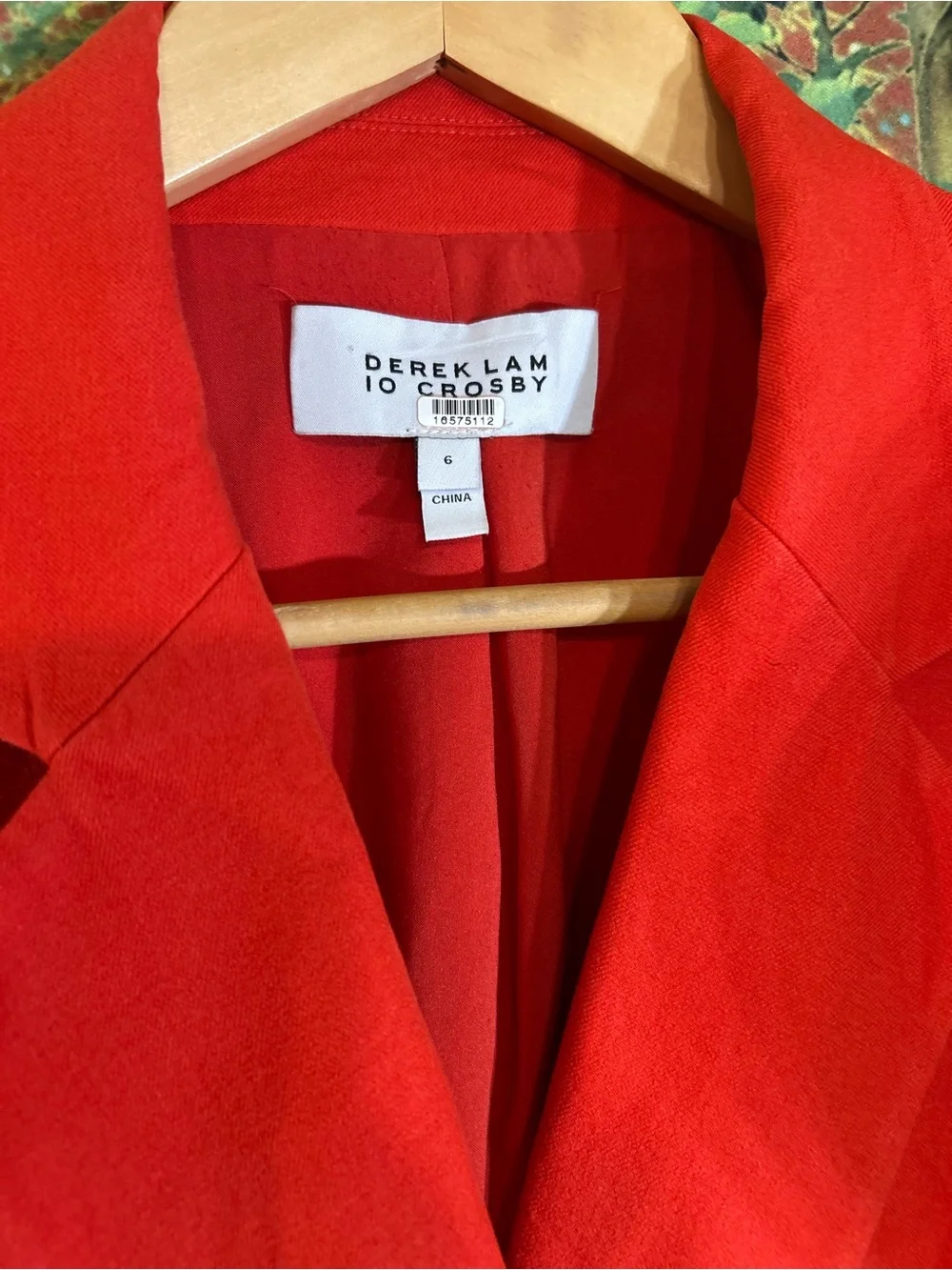 Derek Lam Vibrant Orange/Red Single-Button Lined Blazer w Pockets: EC - Picture 3 of 10